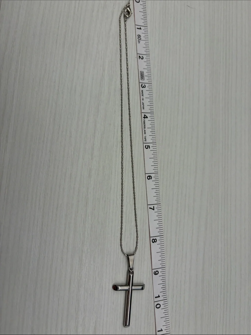 Men's Stainless Steel Cross Pendant Necklace - Silver